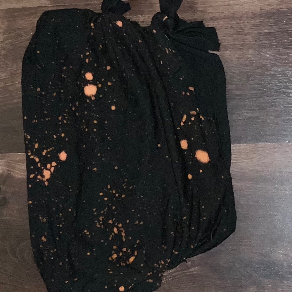 Bleach stained black crop tube top